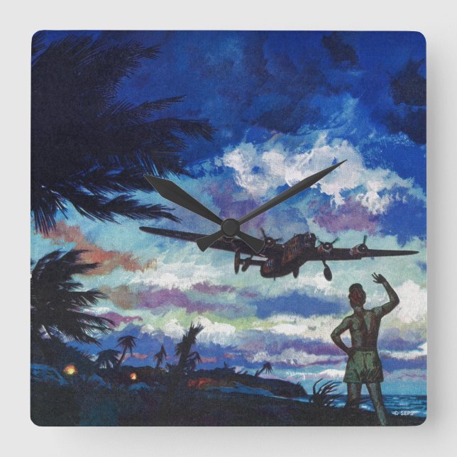 Warrior's Return Fyrkantig Klocka (Framsida)