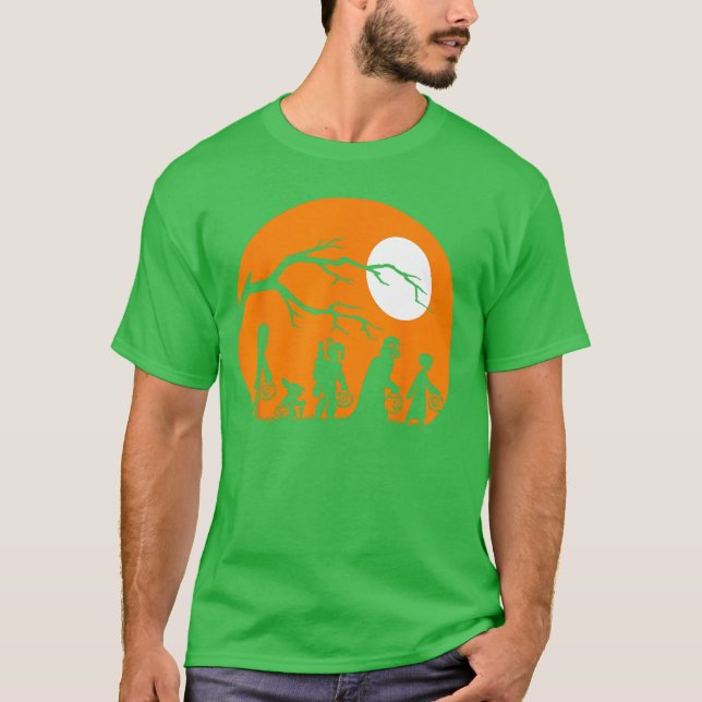 Wars Halloweentrick eller Bus Silhuett T Shirt (Framsida)