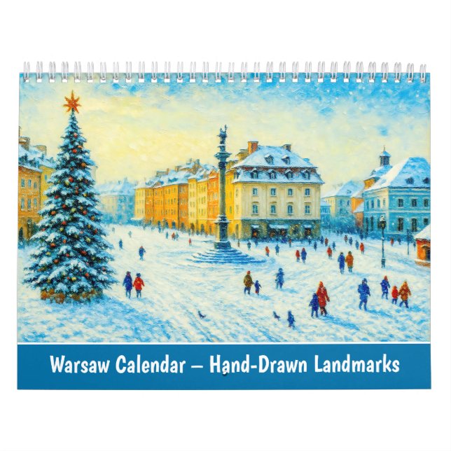 Warsaw Calendar – Hand-Drawn Landmarks Kalender (Omslag)