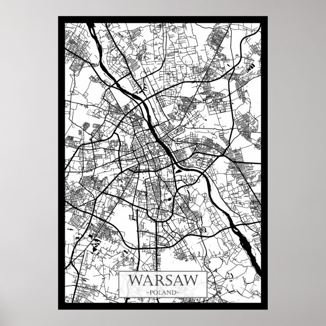 Warsaw Poland City Map Poster (Framsidan)