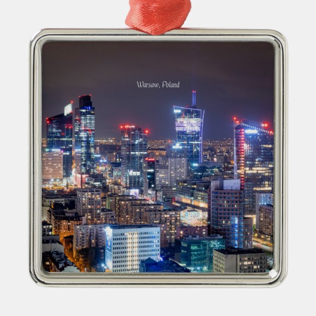 Warsaw, Poland skyline,  Julgransprydnad Metall (Framsidan)