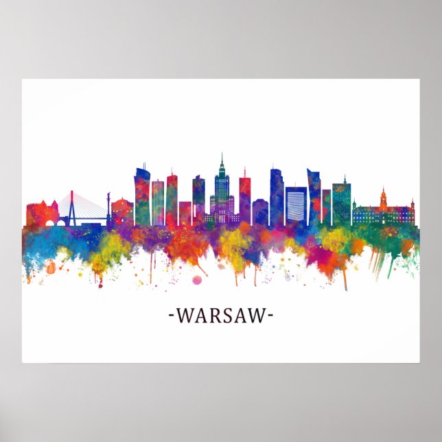 Warsaw Poland Skyline Poster (Framsidan)