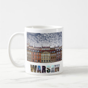 Warsaw Polen reser den gammala townen fotoet Kaffemugg