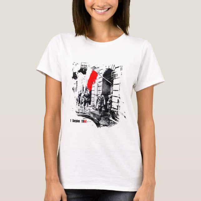 Warsaw uppror 1944 Polen Tee Shirt (Framsida)