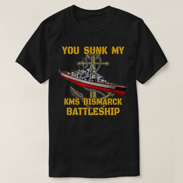 Warship German WW2 Bismarck Battleship Far Son T Shirt (Design framsida)