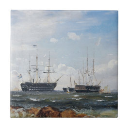 Warship out of Gothenburg 1861 Kakelplatta