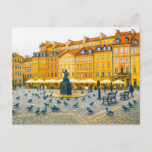 Warszaoljemålningen Gamla staden med Syrenka