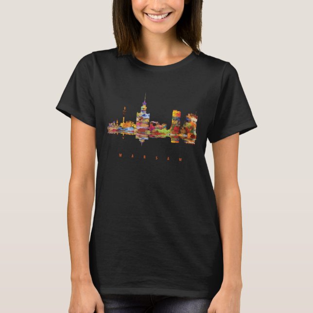 Warszawa Colorful Silhouette T Shirt (Framsida)