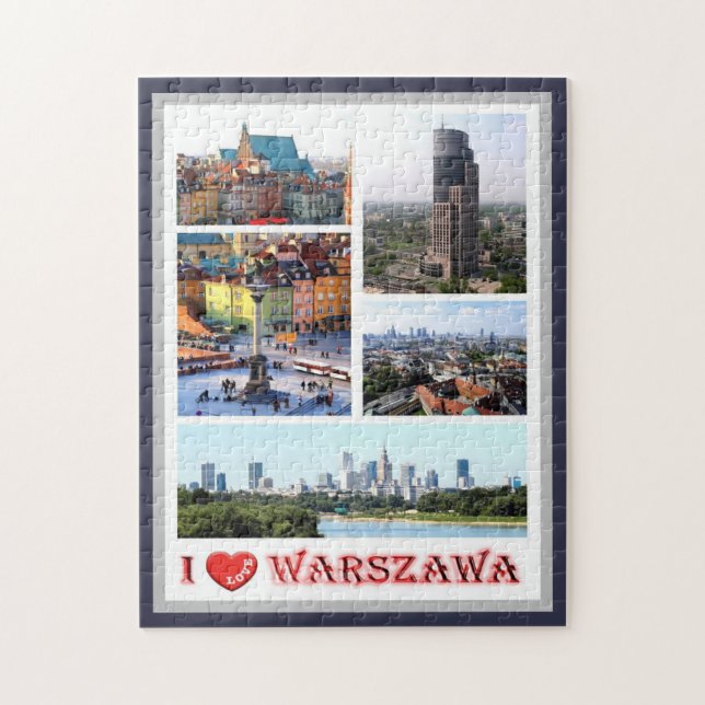Warszawa - I Kärlek - Pussel (Vertikal)