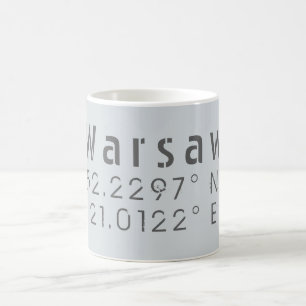 Warszawa Latitude Longitud Kaffemugg