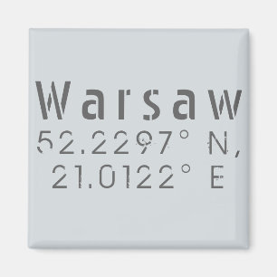 Warszawa Latitude Longitud Magnet