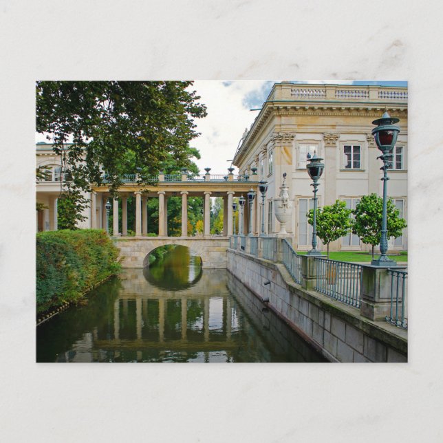 Warszawa om palatatsarkitektur i Lazienki Vykort (Framsida)