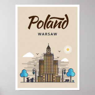 Warszawa Poland Art Travel Illustration Poster