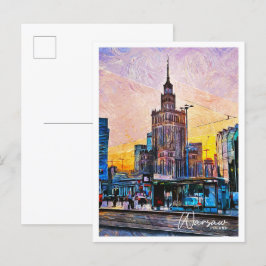 Warszawa Poland Bevackra Oil Paint Landcape Vykort