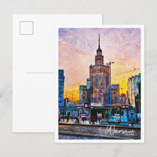 Warszawa Poland Bevackra Oil Paint Landcape Vykort