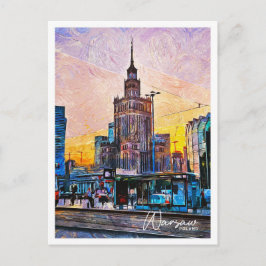 Warszawa Poland Bevackra Oil Paint Landcape Vykort