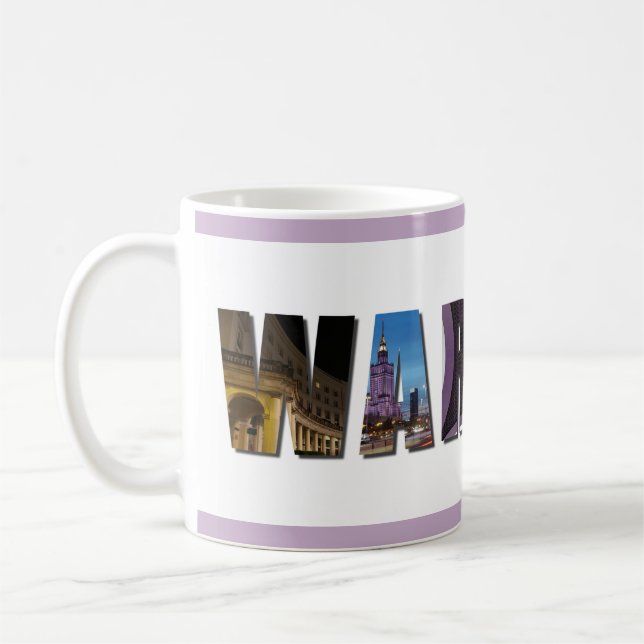Warszawa Poland City Travel Photos Kaffemugg (Vänster)