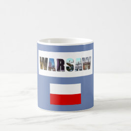 Warszawa Poland Flagga Kaffemugg