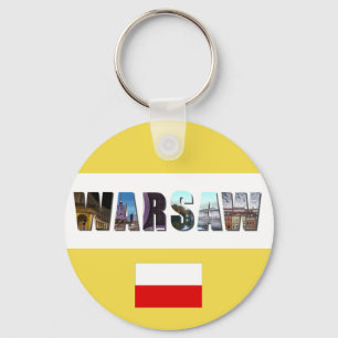 Warszawa Poland Flagga Nyckelring