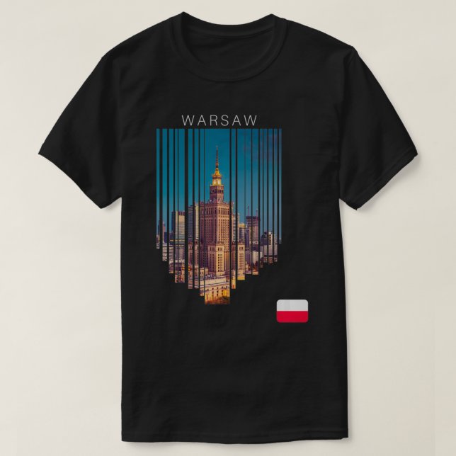 Warszawa Poland Flagga Pullover T Shirt (Design framsida)