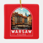 Warszawa Poland Travel Art Vintage Julgransprydnad Keramik<br><div class="desc">Warszaåtervektorns färddesign. Det är en fängslande blandning av arkitektoniskt stilar,  från den charmerande gamla staden till kulturpalatset och vetenskapen.</div>