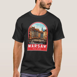 Warszawa Poland Travel Art Vintage T Shirt