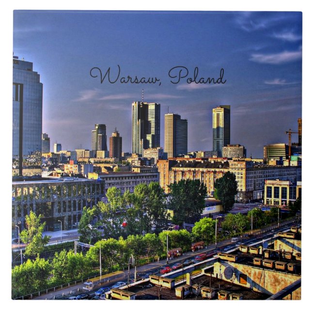 Warszawa, Polen Cityscape Kakelplatta (Framsidan)