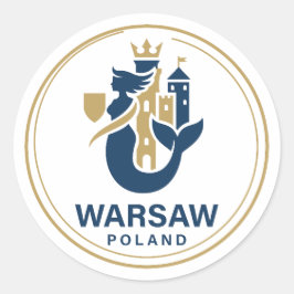 Warszawa Polen Europa Runt Klistermärke