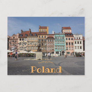 Warszawa Polen på den gamla stadstorget Vykort