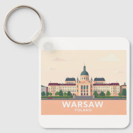 Warszawa Polen Royalet Castle Pastel Travel Nyckelring