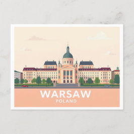 Warszawa Polen Royalet Castle Pastel Travel Vykort