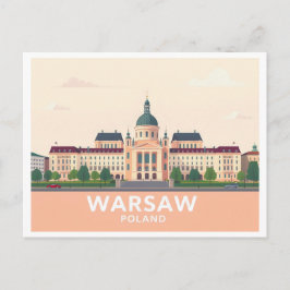 Warszawa Polen Royalet Castle Pastel Travel Vykort
