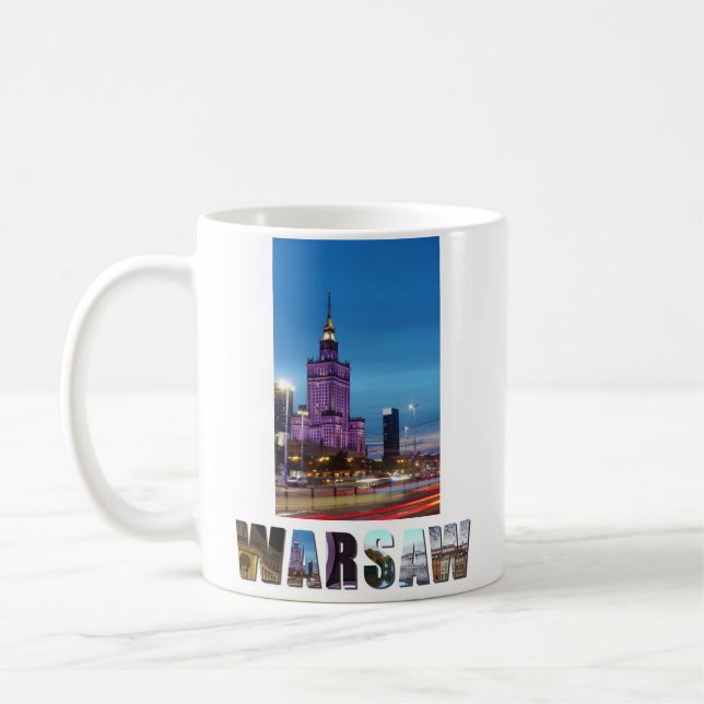 Warszawa Polen Skapar ditt eget vaccinationsfoto Kaffemugg (Vänster)