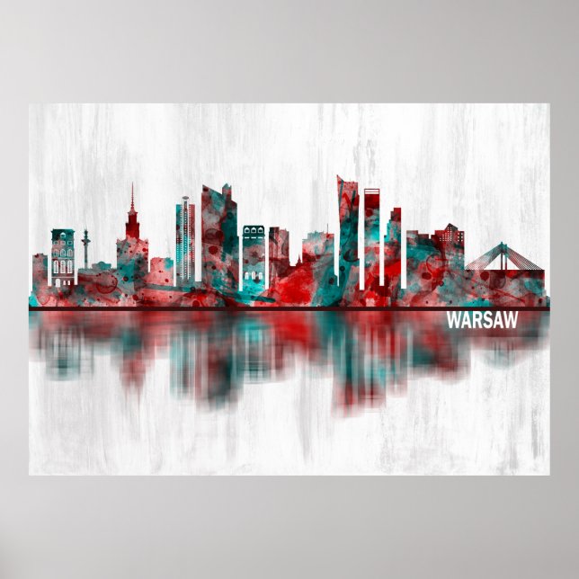 Warszawa Polen Skyline Poster (Framsidan)