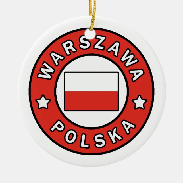 Warszawa Polska Julgransprydnad Keramik (Framsidan)