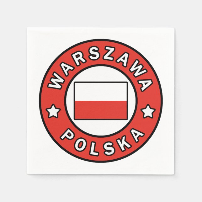 Warszawa Polska Pappersservett (Framsidan)