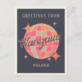 Warszawa polska retro hälsning vykort