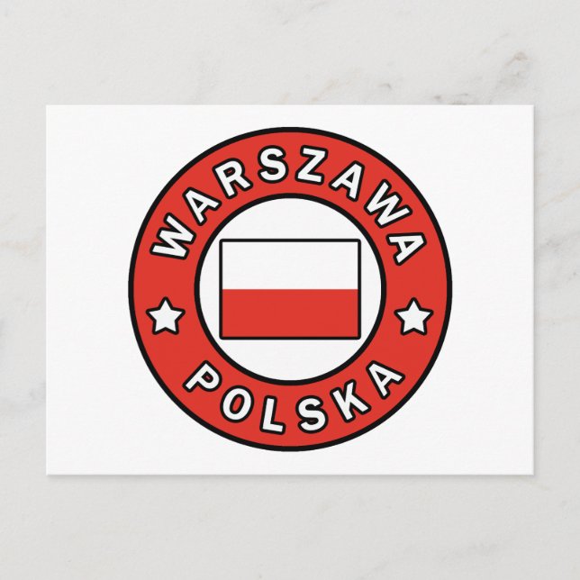 Warszawa Polska Vykort (Framsida)