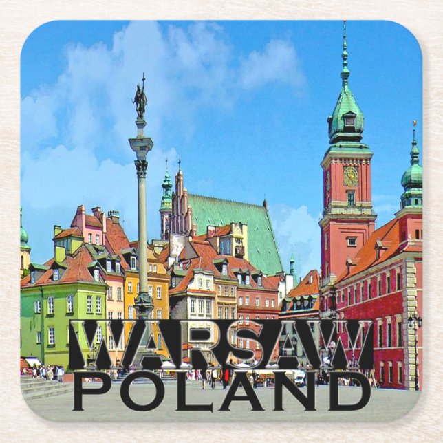 Warszawa Underlägg Papper Kvadrat (Framsidan)