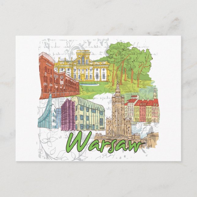 Warszawa Vykort (Framsida)