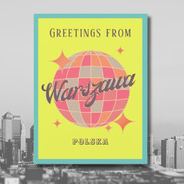 Warszawa Warszawa Polen färgat hälsningskort Vykort