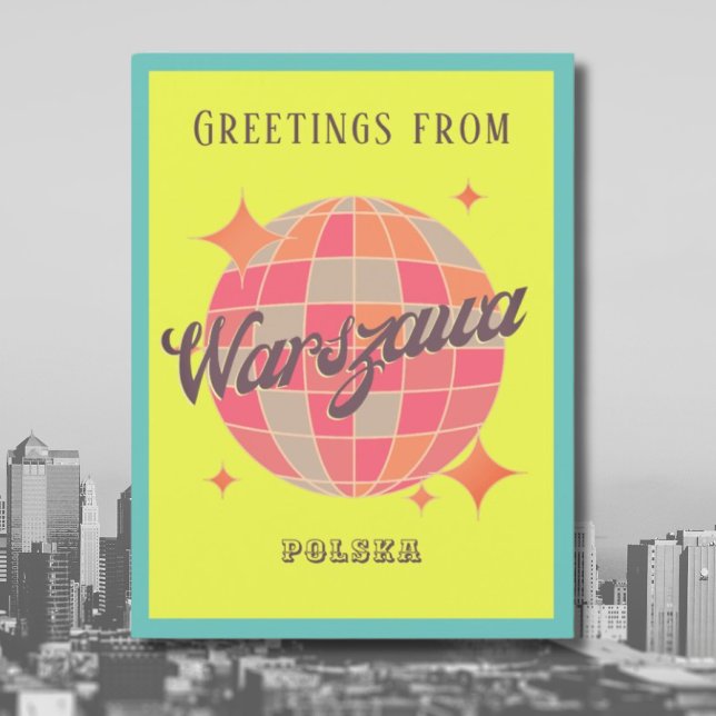 Warszawa Warszawa Polen färgat hälsningskort Vykort (Skapare uppladdad)