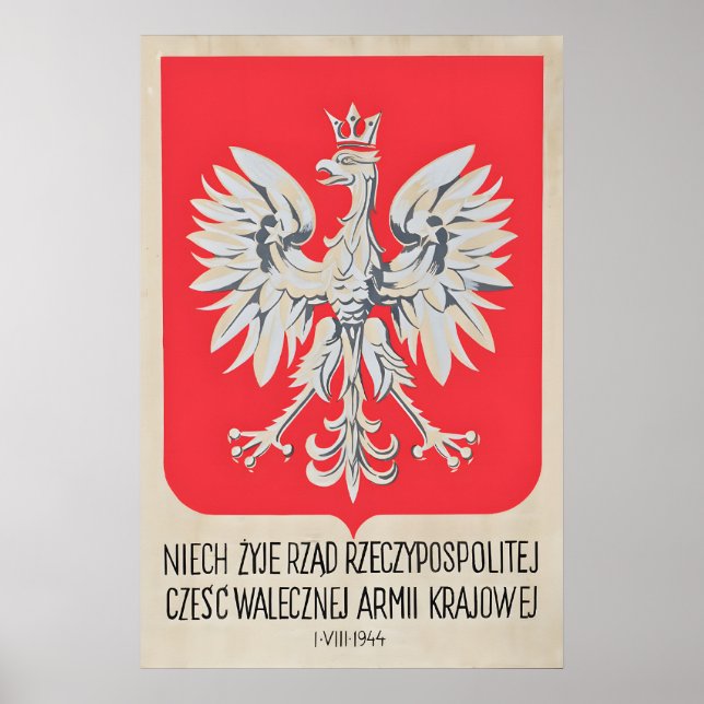 Warszawaupproret Affisch Ära & Ära till (Framsidan)