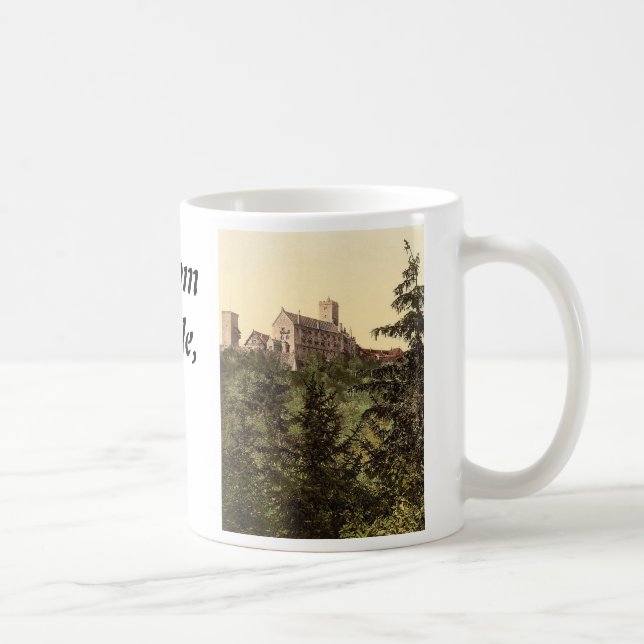 Wartburg från det Eisenach slottet, Thüringen, Kaffemugg (Höger)