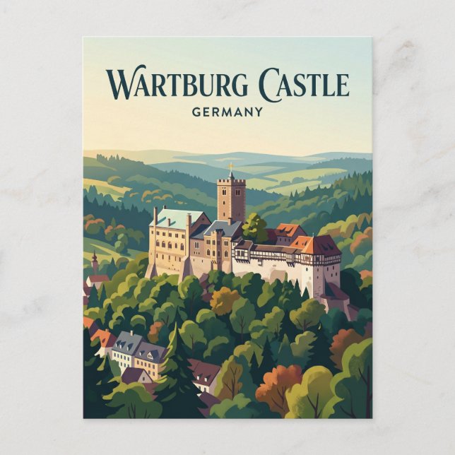 Wartburg slott Tyskland Vykort (Framsida)