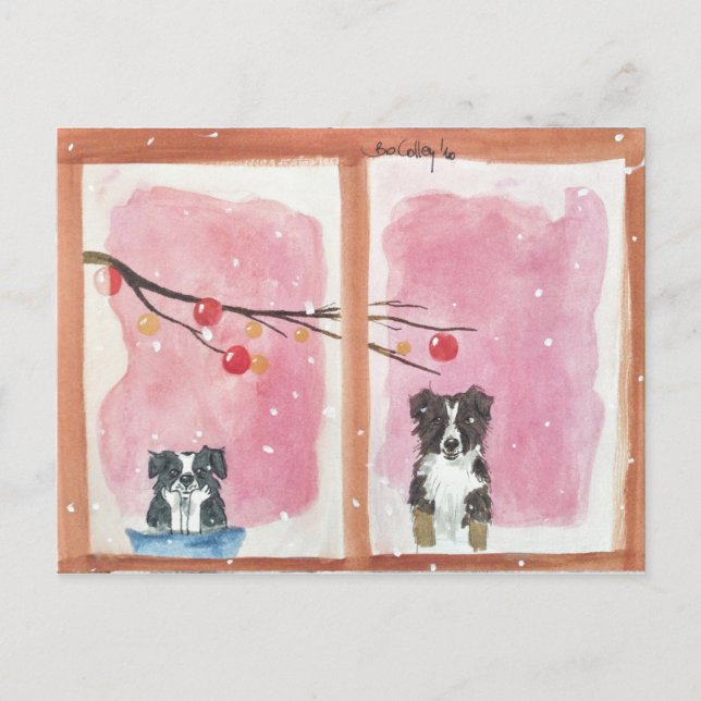 Warten auf den Weihnachtsmann Vykort (Framsida)