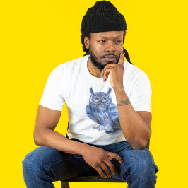 Warter Färg målar Bold Blue Uggla T Shirt