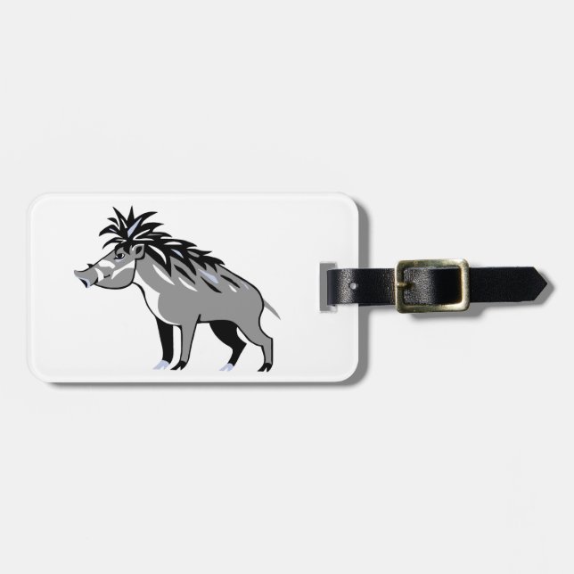 Warthog - Coola Warty GRIS -Wildlife - Nature Bagagebricka (Horisontell Framsida)
