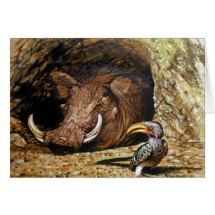 Warthog & Hornbill-kort Hälsningskort