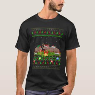 Warthog Lover Xmas Lighting Santa Ugly Warthog Chr T Shirt